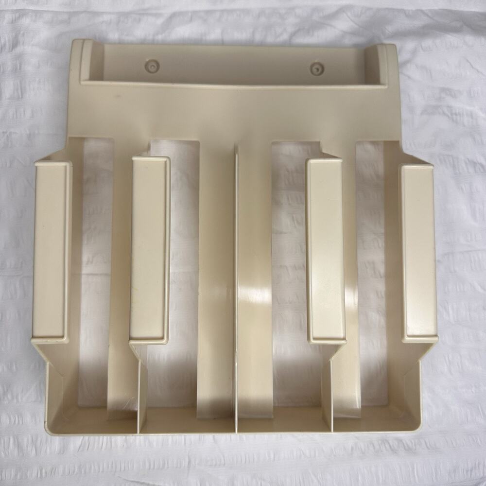 Rubbermaid Vintage Wall Mount Organizer Kitchen Wrap Rack TAN 4 Slots 2321
